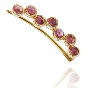18kt Gold Pink Garnet Ear Cuff Left