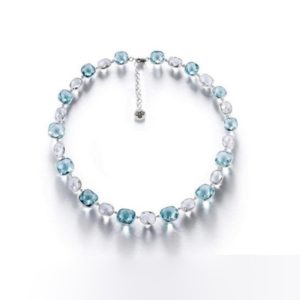 Blue and White Topaz Choker Necklace
