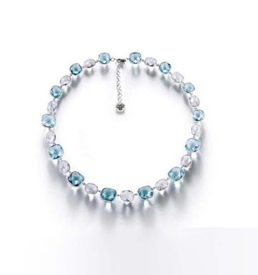 Blue and White Topaz Choker Necklace
