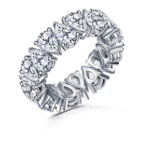 Cinora Eternity Band With Alternating Fancy Pear Cut Diamonds In 14K White Gold