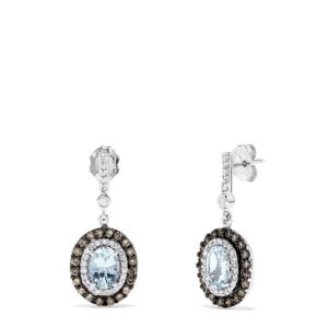 Effy 14K White Gold Aquamarine and Diamond Earrings, 2.37 TCW