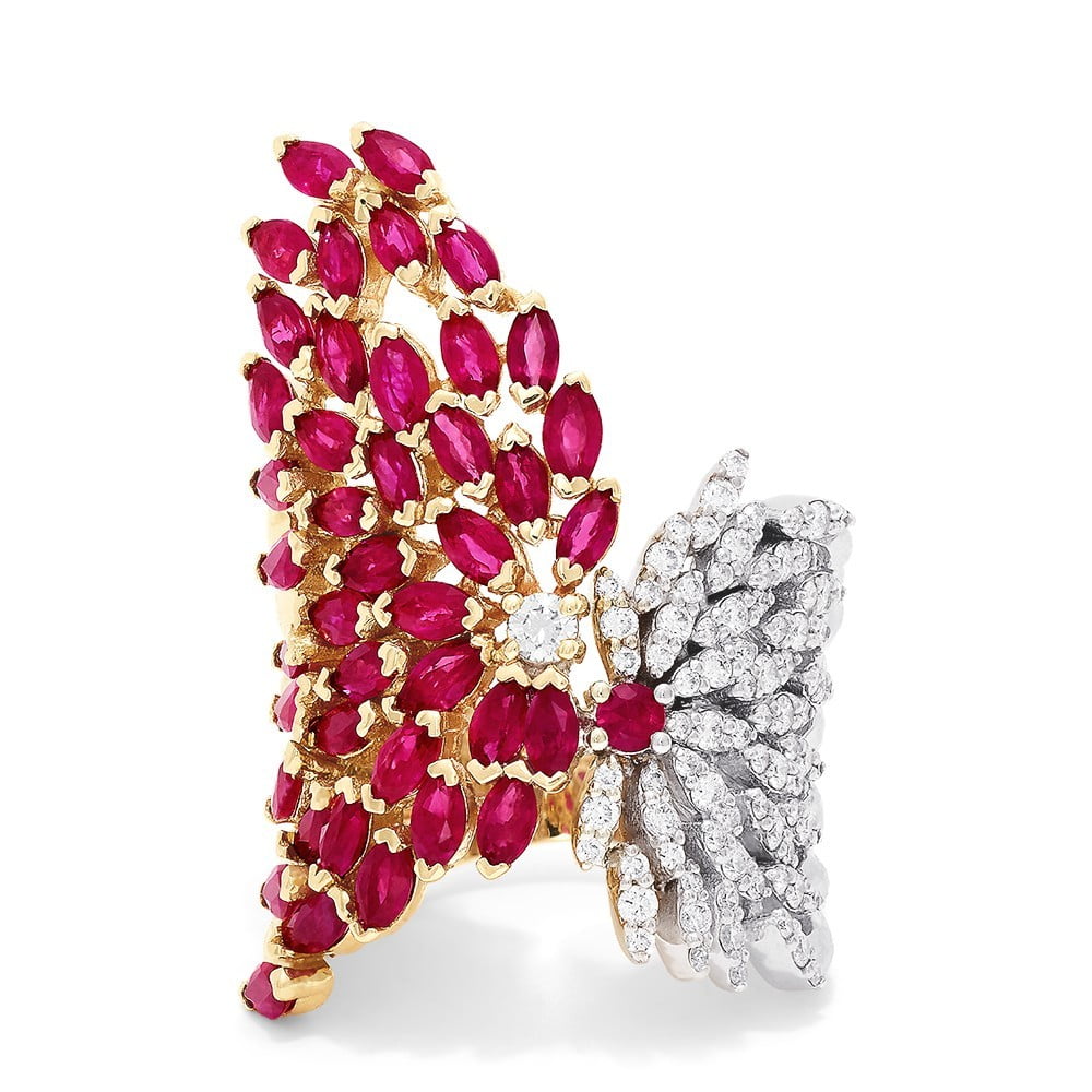 Effy Ruby Royale 14K Yellow Gold Ruby and Diamond Ring, 5.56 TCW