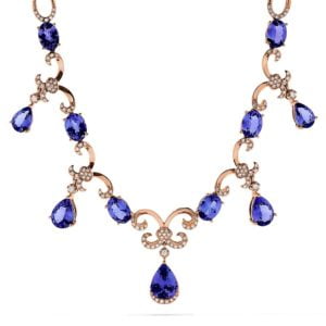 Effy Tanzanite Royale 14K Rose Gold Tanzanite & Diamond Necklace, 11.90 TCW