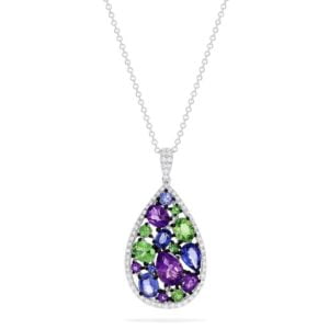 Effy Watercolors 14K White Gold Multi Gemstone & Diamond Pendant, 3.62 TCW