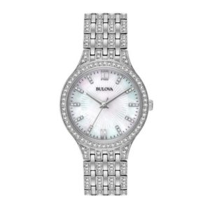Ladies' Bulova Crystal Accent Watch with Mother-of-Pearl Dial